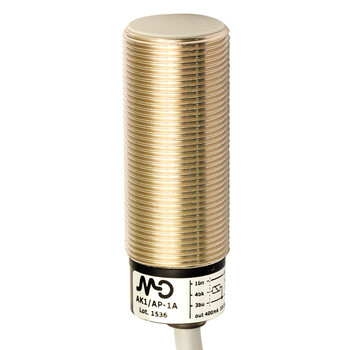 AK1/AN-1A M.D. Micro Detectors Индуктивный датчик M18, экранированный, NO/NPN, кабель 2м, осевой