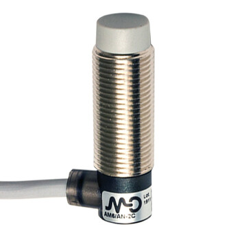 AM6/AN-2C M.D. Micro Detectors Индуктивный датчик M12 короткий, неэкранированный, NO/NPN, кабель 2м, 90°