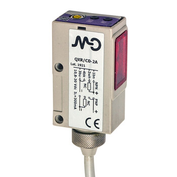 QX3/C0-2A M.D. Micro Detectors Фотоэлектрический датчик, диффузный, 300 мм, 90°, оптический, кабель 2м