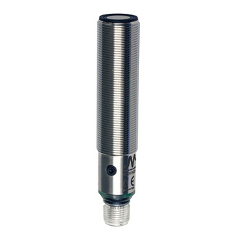 UK1F/G6-1ESY M.D. Micro Detectors Ультразвуковой датчик M18, аналоговый, 4-20 мА,+ PNP NO/NC 200-2200 мм, разъем M12, с кнопкой обучения, AISI316L корпус из нержавеющей стали